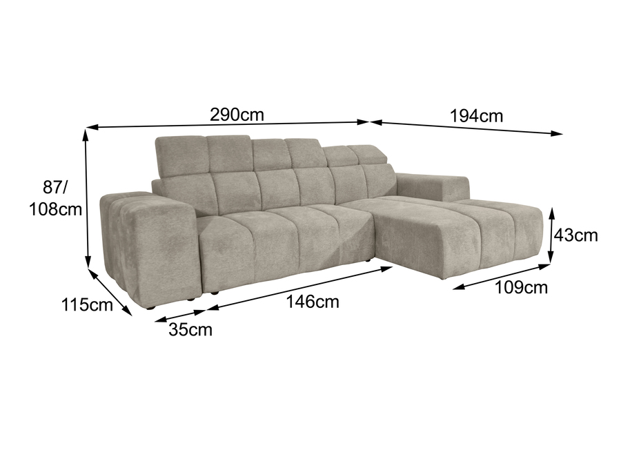 Ъглов диван МАЙОРКА десен - Мебели ЯВОР