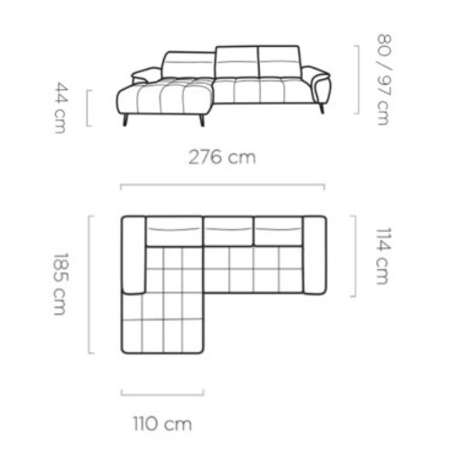Ъглов диван МОНТАНА S ляв