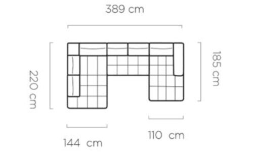 Ъглов диван МОНТАНА XL ляв