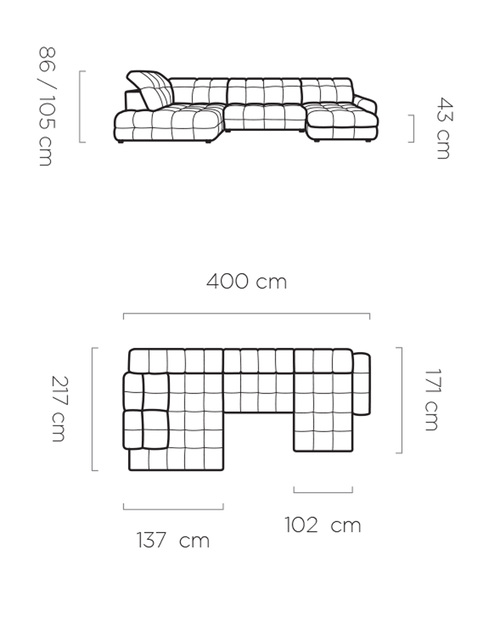Ъглов диван ТОЛЛО XL десен