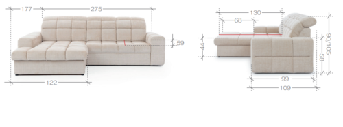 Ъглов диван ЛУГО S ляв