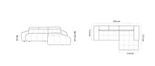 Ъглов диван ЕНЗО S десен