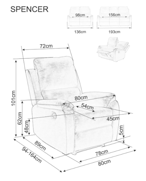 Разтегателен фотьойл СПЕНСЪР 1 БЬОРН