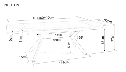 Трапезна маса НОРТОН с разтегателен механизъм