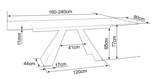 Трапезна маса САЛВАДОРЕ КЕРАМИК с разтегателен механизъм