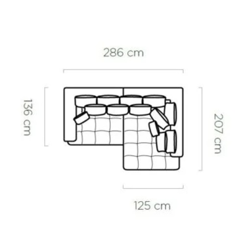 Ъглов диван ТИГА БОКС десен