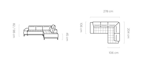 Ъглов диван ФОКУС L десен