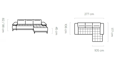 Ъглов диван ФОКУС S десен