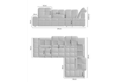 Ъглов диван МАГНЕЛИО L десен