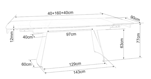 Трапезна маса БАКАРДИ с разтегателен механизъм