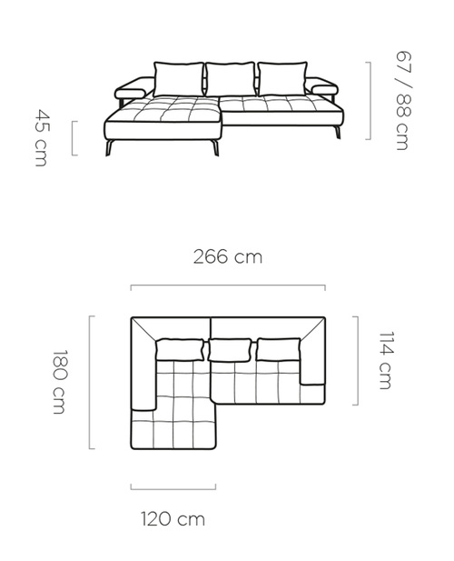 Ъглов диван МОНТЕЛЛА S МИНИ ляв