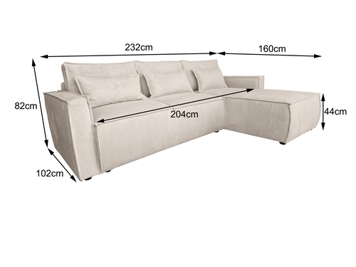 Ъглов диван МЕЛАНИЯ десен