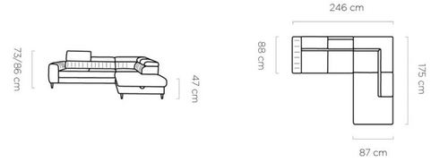 Ъглов диван НАВАС L десен