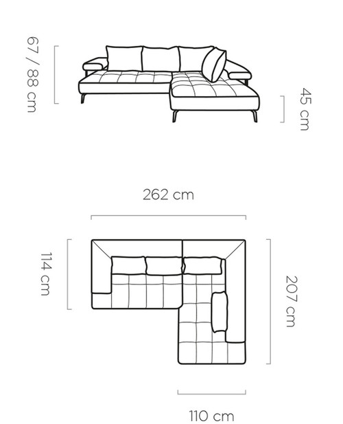 Ъглов диван МОНТЕЛЛА L ляв