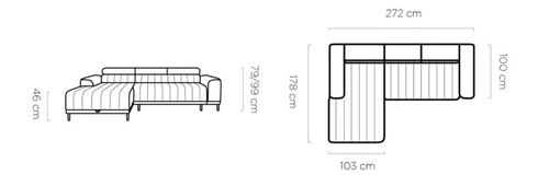 Ъглов диван КАЛДО S десен