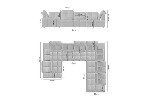 Ъглов диван МАГНЕЛИО U десен