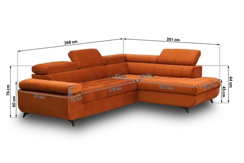 Ъглов диван ДРАГОНИС L десен