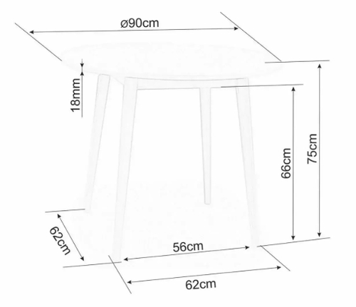 Трапезна маса ЛАРСОН Ф 90