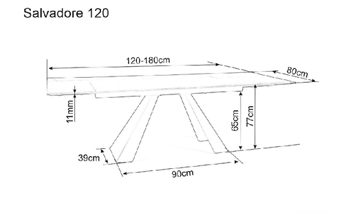 Трапезна маса САЛВАДОРЕ КЕРАМИК II с разтегателен механизъм
