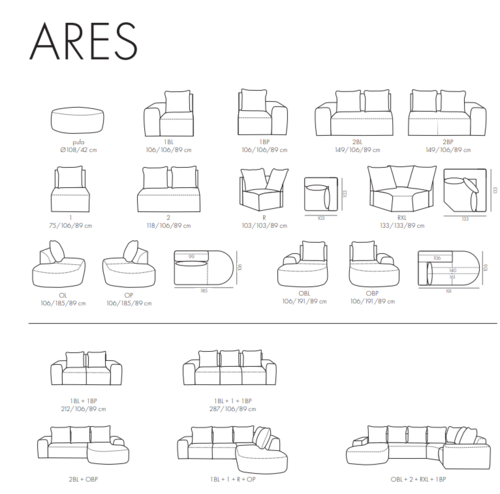 Модулен ъглов диван АРЕС ляв
