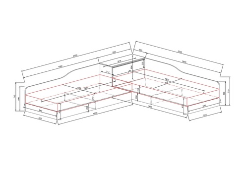 Ъглови легла СИТИ 2001 82х190