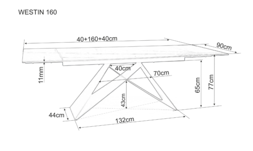 Трапезна маса с УЕСТИН III с разтегателен механизъм