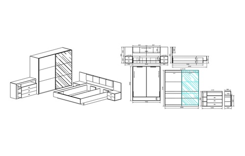 Спален комплект СИТИ 7051