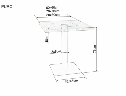 Трапезна маса ПЮРО ЛАМИНАТ