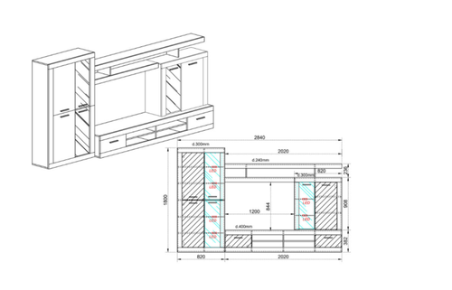 Секционен шкаф СИТИ 6032