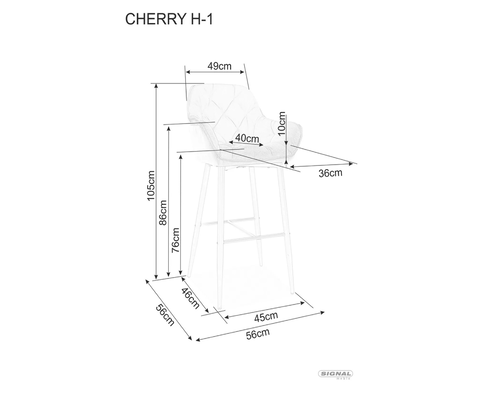 Бар стол ЧЕРИ H-2