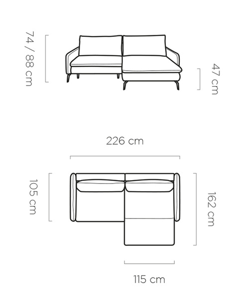 Ъглов диван ГЛОССИ десен
