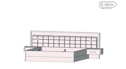 Легло с нощни шкафове ПЕМБУРИ