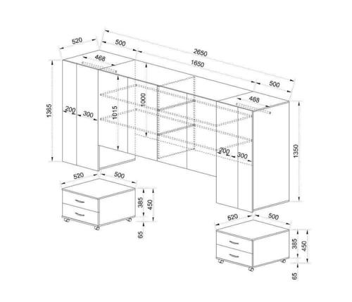 Гардероб с нощни шкафчета СИТИ 1042