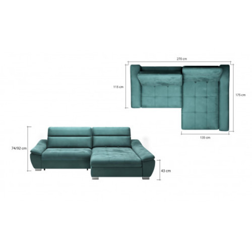 Ъглов диван КАЛА ляв