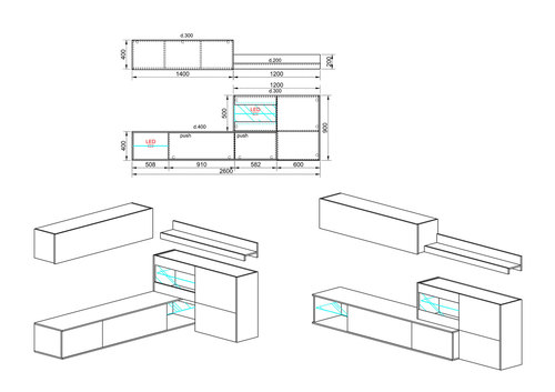 Секционен шкаф Сити 6056