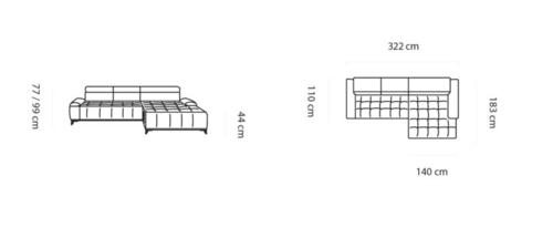 Ъглов диван ПАЛЛАДИО S десен