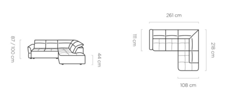 Ъглов диван МУРИЛЛО L ляв