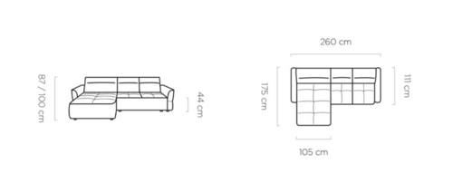 Ъглов диван МУРИЛЛО S ляв