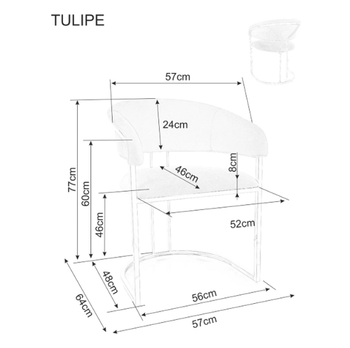 Трапезен стол ТУЛИПЕ ВЕЛВЕТ