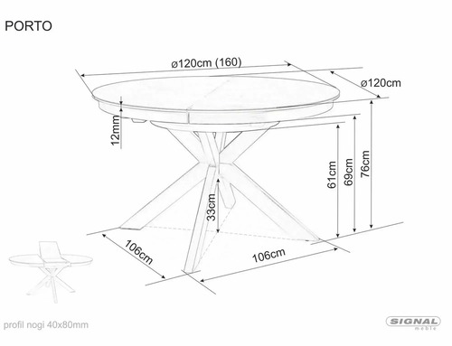 Трапезна маса ПОРТО КЕРАМИК